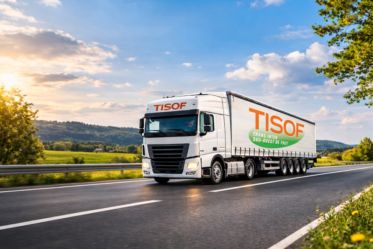 Camion TISOF sur route en campagne